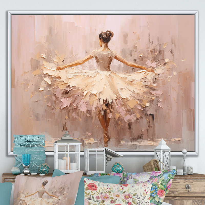 Gagarine - Ballet, art mural, H 24 po x l 32 po, Reproduction avec cadre flottant, White