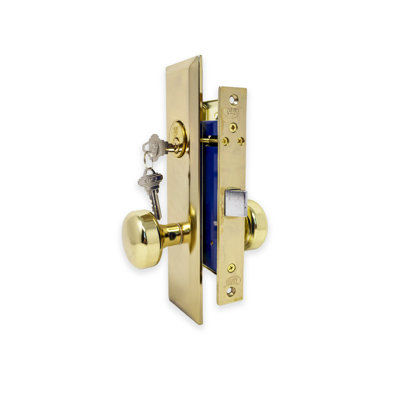 Mortise Brass Knobs With Deadbolt Entry Set