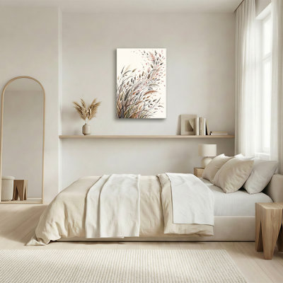 Art mural sur toile de style aquarelle et herbes sauvages