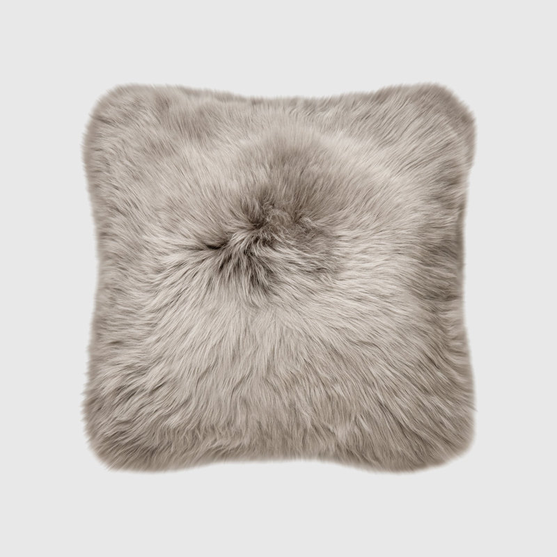 Fieldman Leather Reversible Throw Pillow, Taupe
