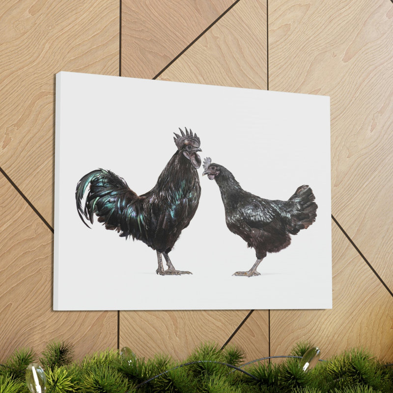 «Chicken Couple Chicken Troop», reproduction d'art mural, H 18 po x l 24 po