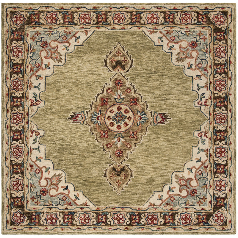 Wimpole Hand Tufted Wool Oriental Rug, Square 3'