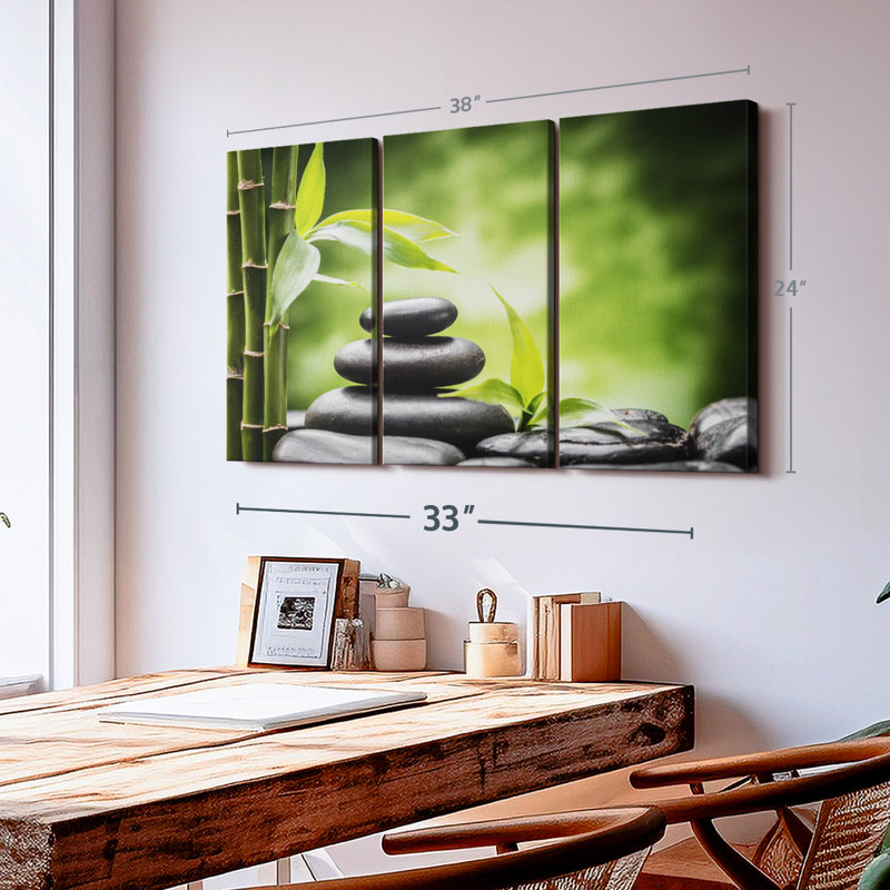Nature " Zen Spa " 3 - Pieces, 24" H x 38" W x 1.25" D