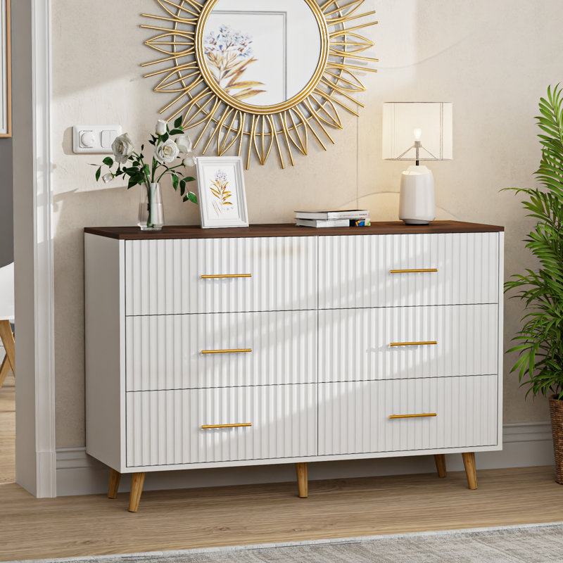 6 - Drawer 47.24 '' W Dresser, White