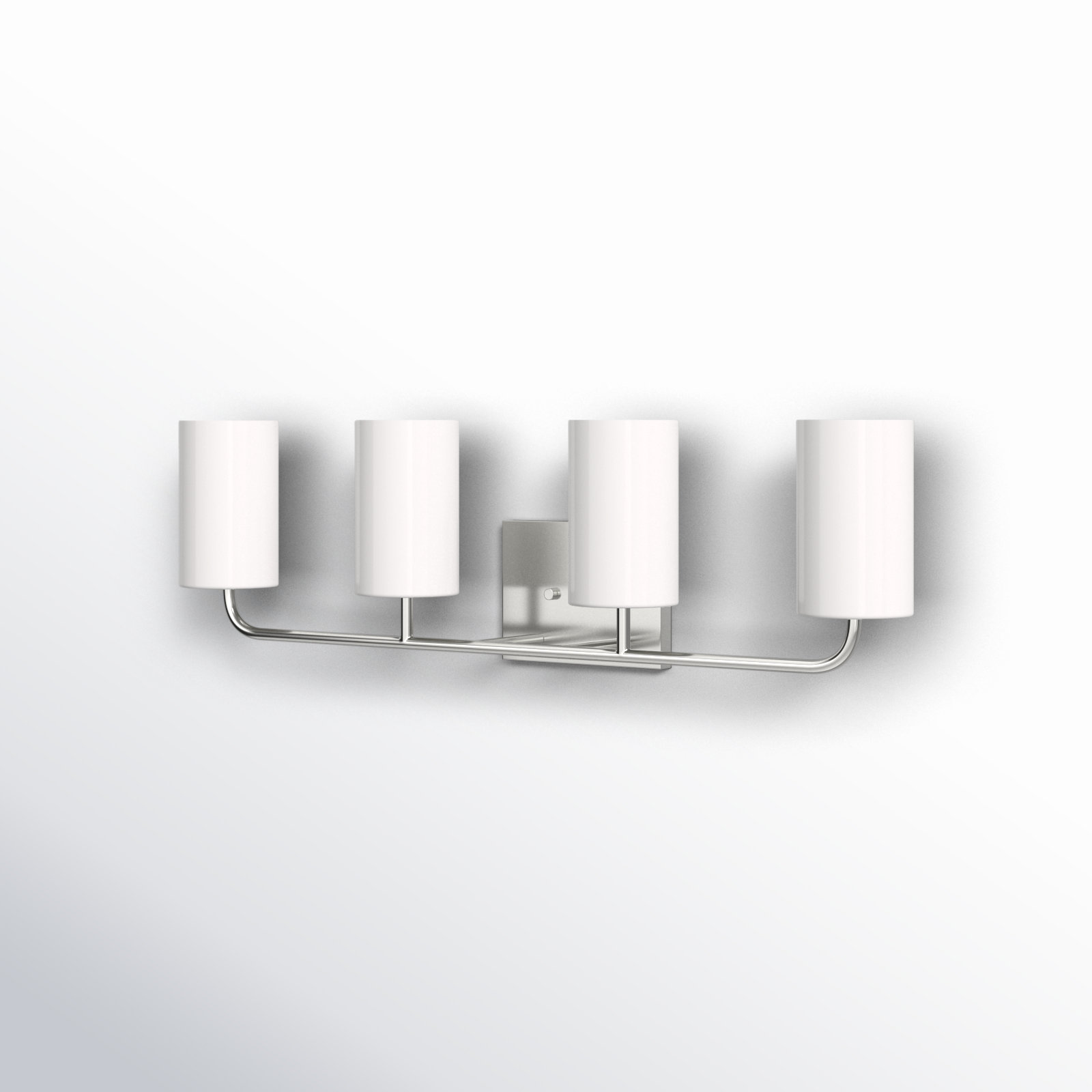 4 Light Dimmable Vanity Light, Brushed Steel, No