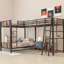 Lit superposé en L avec lit mezzanine avec bureau et tablette