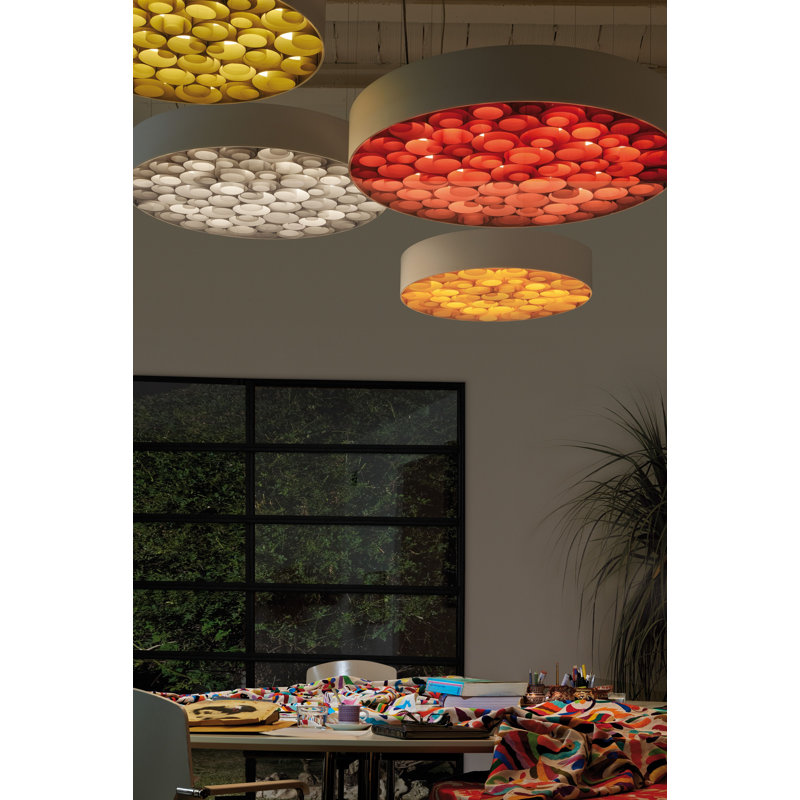 Spiro LED Chandelier, Black Outer, Pale Rose, 5.9" H x 29.5" W x 29.5" D