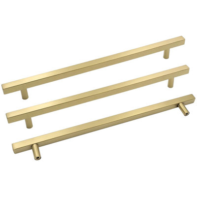 15 Pack Gold Cabinet Handles 3-1/2"(90mm) Brushed Brass Cabinet Pulls T Bar Drawer Pulls for Kitchen Cupboard  Drawer Hardware