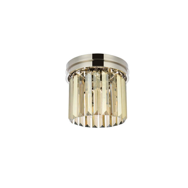Yazmin Flush Mount, Polished Nickel, Smoky