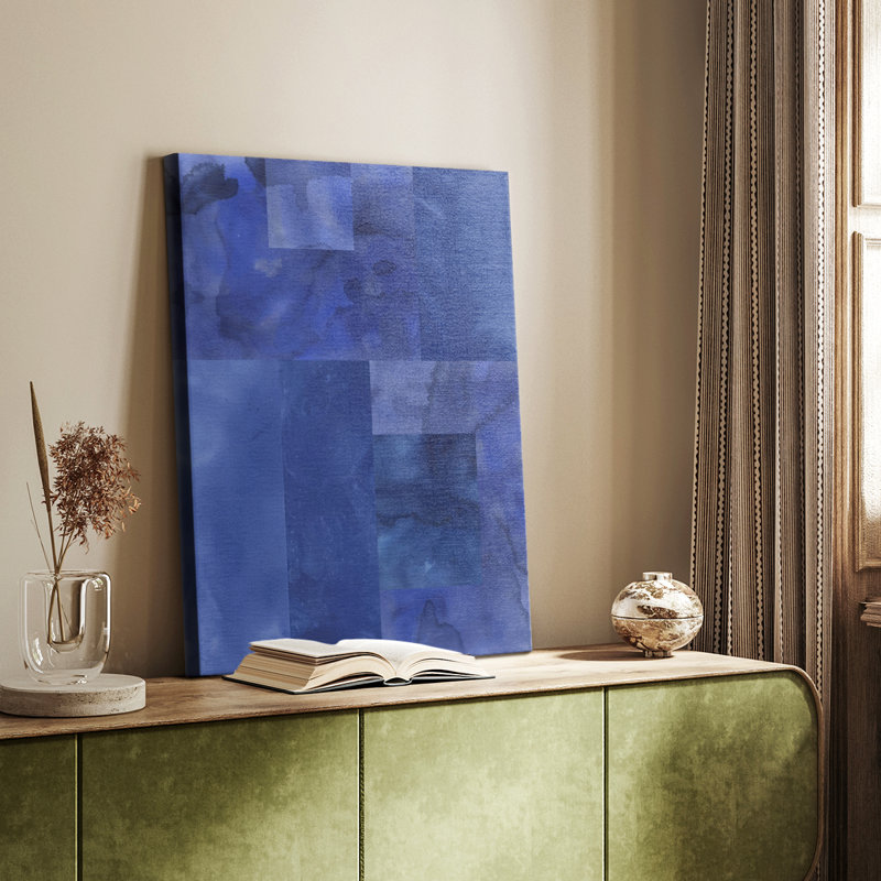 Blue Puzzle I -Custom Wrapped Gallery Cavas