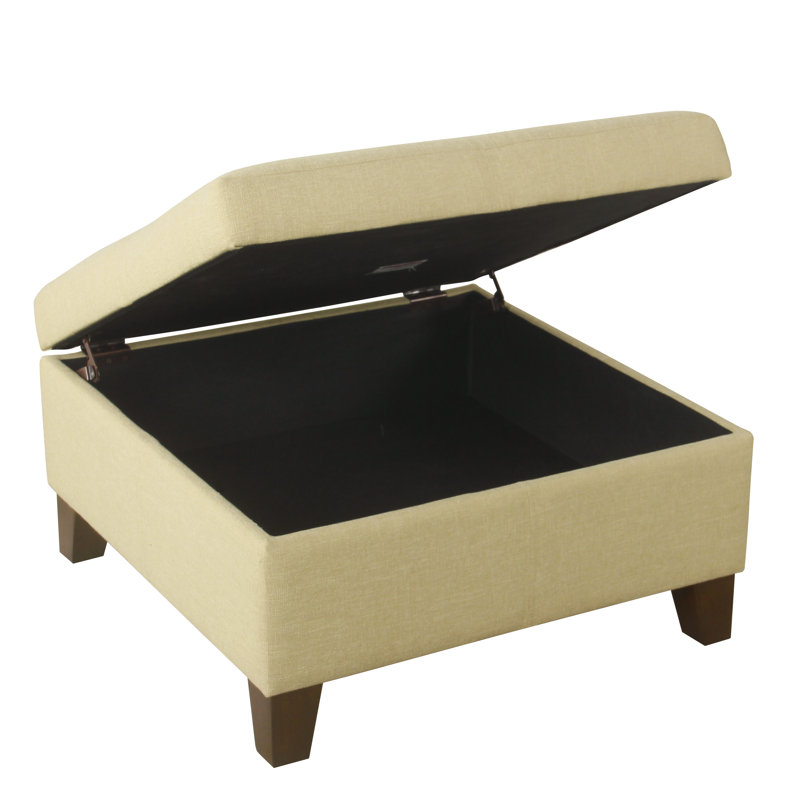 Banc de rangement à couvercle rabattable rembourré, Jaune clair