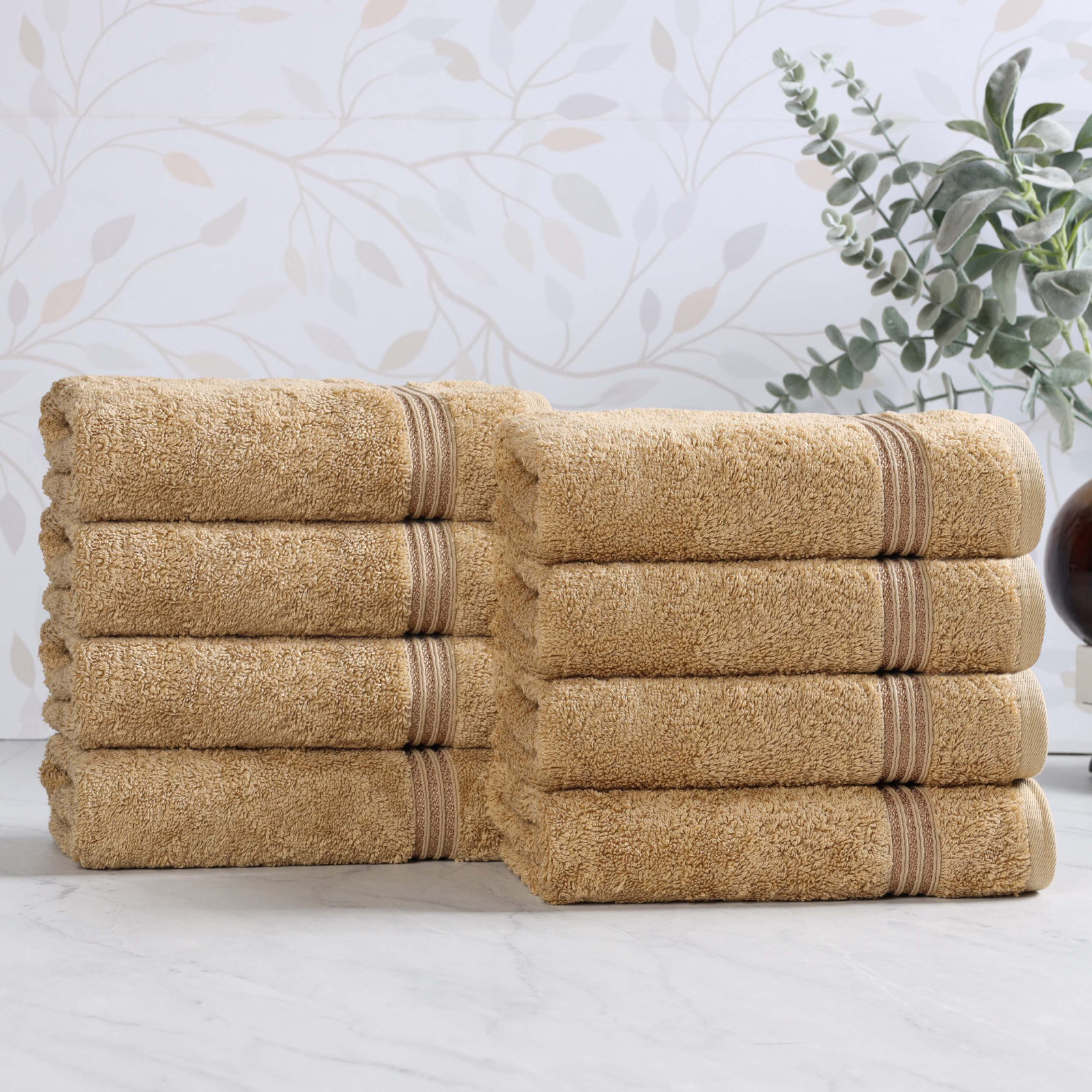 Oleg Egyptian Cotton Hand Towel Set, Toast