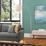 Beatrize Satin Steel Arched Floor Lamp