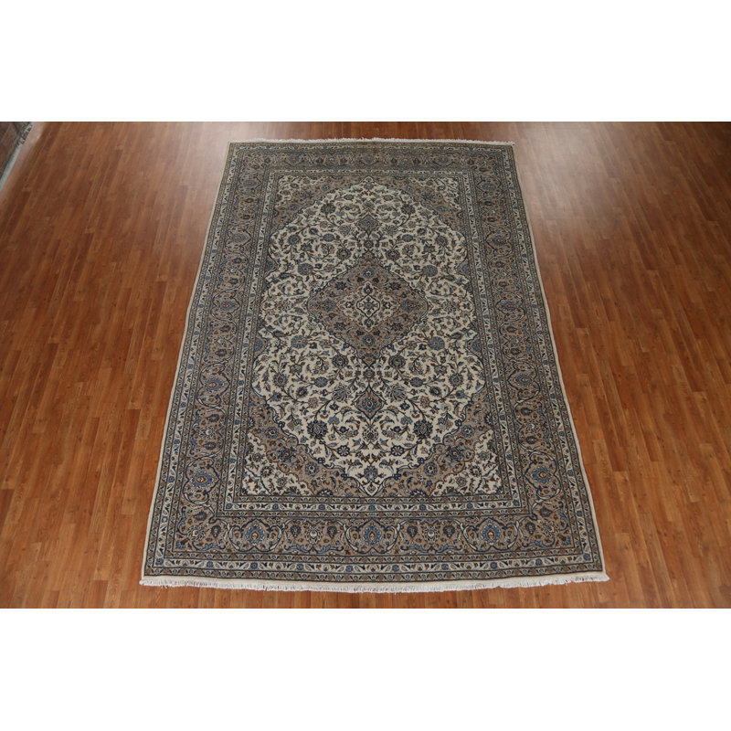 Tapis floral rétro en laine 8 x 12
