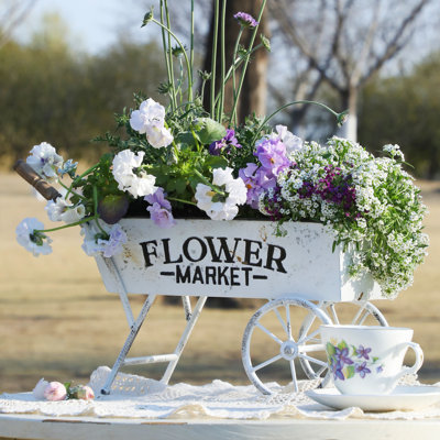 Vintage brouette jardinière pour panier de fleurs d'extérieur pour le porche de table patio jardin balcon décoration