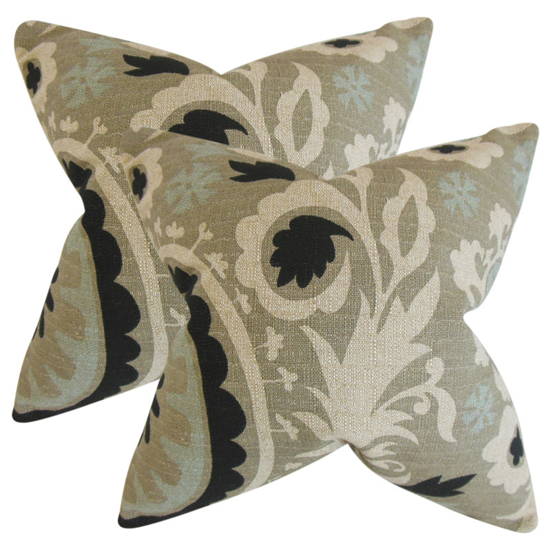Square Pillow Cover & Insert, Black