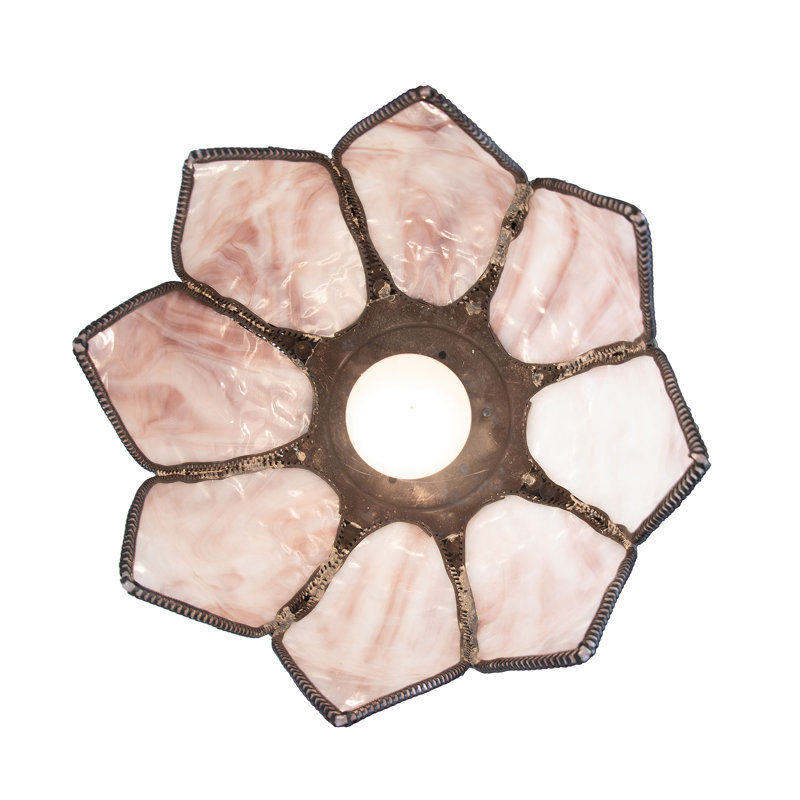 10" Wide Tulip Mini Pendant,  Beige/Brown