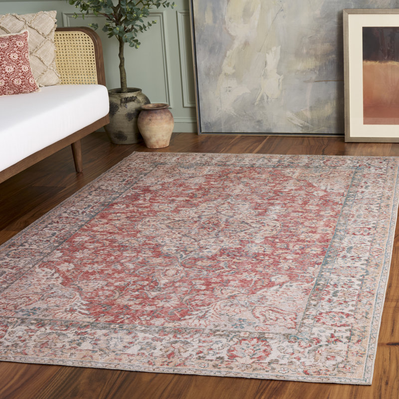 Vintage Heriz 600 Performance Machine Washable Oriental; Vintage Look Indoor Rug, Rectangle 10' x 14'