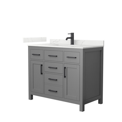 Beckett 42" Freestanding Single Bathroom Vanity with Quartz Top