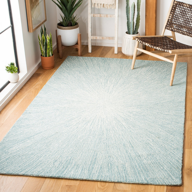 Balakrishna Micro-Loop Hand Tufted Wool And Cotton With Latex Abstract Rug, Rectangle 4' x 6'