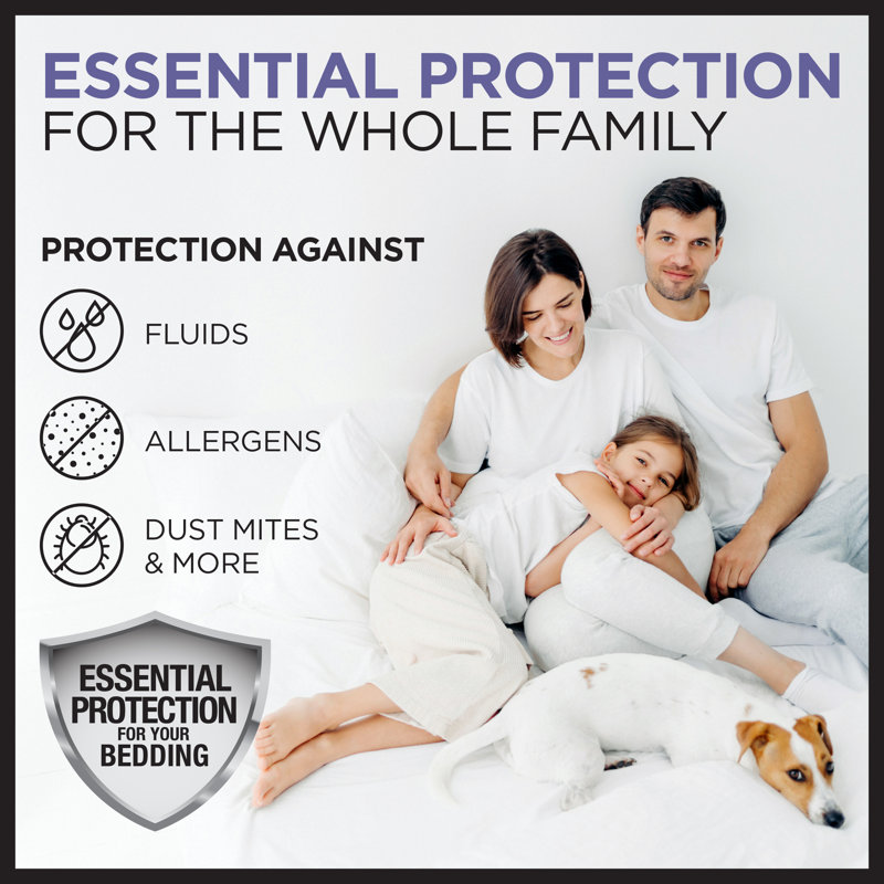 Housse de protection pour matelas Essential de Protect-A-Bed, 100% imperméable, résistante aux punaises de lit, anti-acariens à six côtés