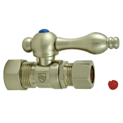 Kingston Brass Vintage 5/8-Inch OD Comp x 1/2-Inch OD Comp Quarter-Turn Straight Stop Valve