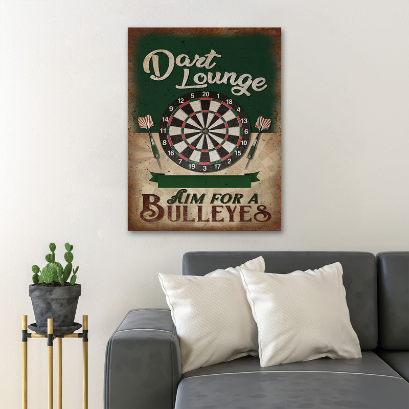 Dart Board - Dart Lounge - 1 pièce, impression sur toile tendue, H 20 po x l 16 po x P 2 po
