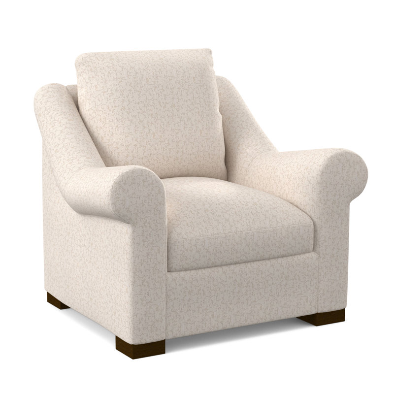 Canyon Armchair, Elise Harbor 100% Polyester, American Walnut