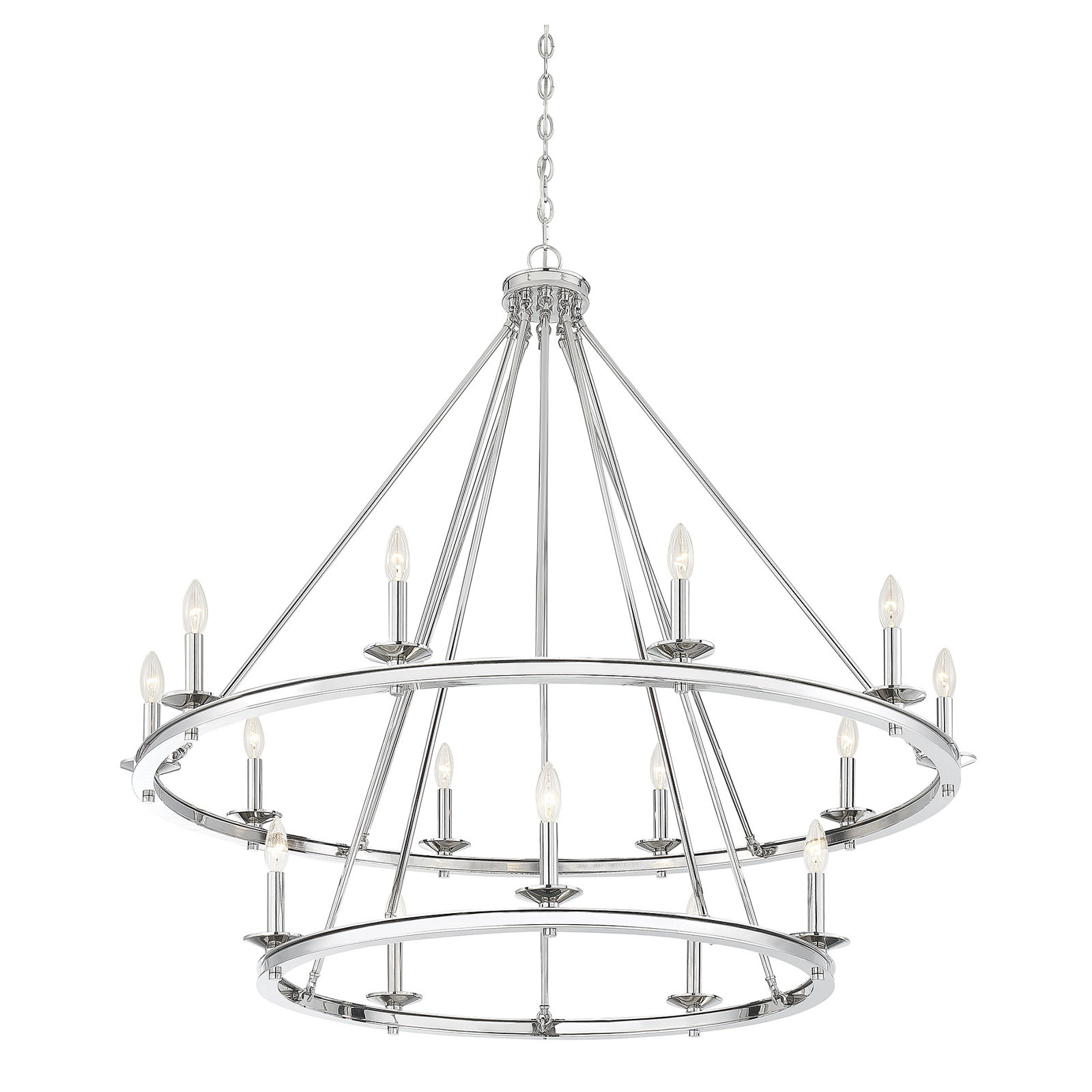 Poynor 15-Light Chandelier, Polished Nickel
