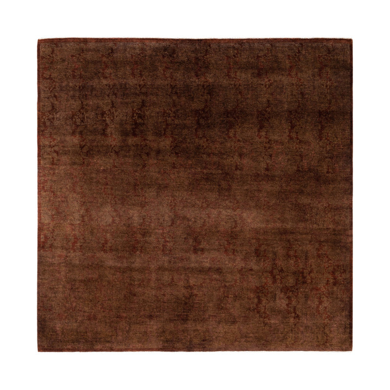 Tapis rond en laine de conception unique 8 pi 2 po x 8 pi 2 po Huckstep Orange