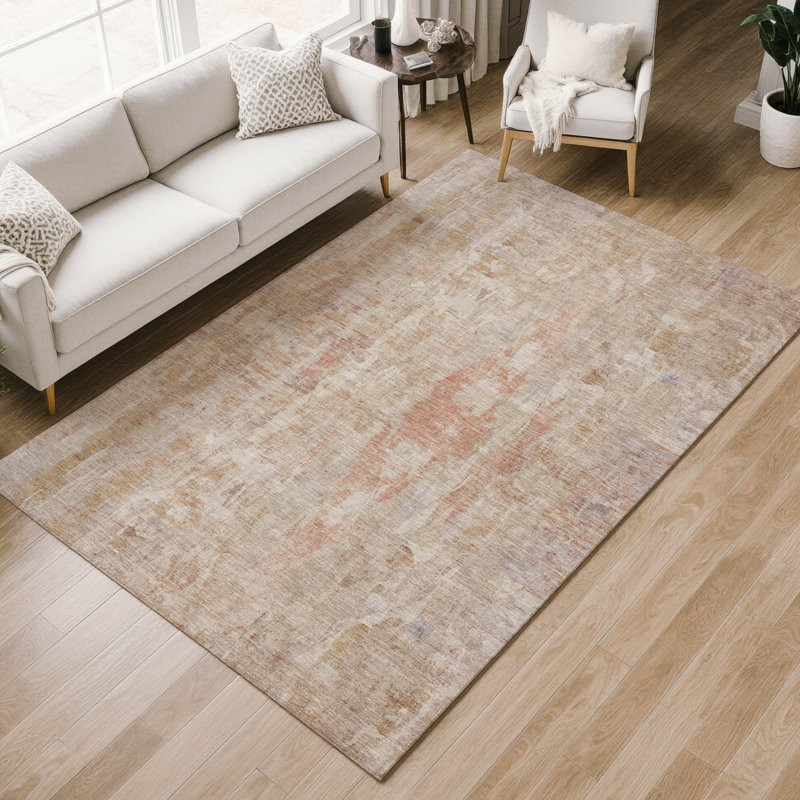 Tapis abstrait intérieur / extérieur lavable à la machine Mattis ACN2310, Rectangle 10 pi x 14 pi