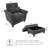 Fruzsina Upholstered Armchair with Ottoman-86883556
