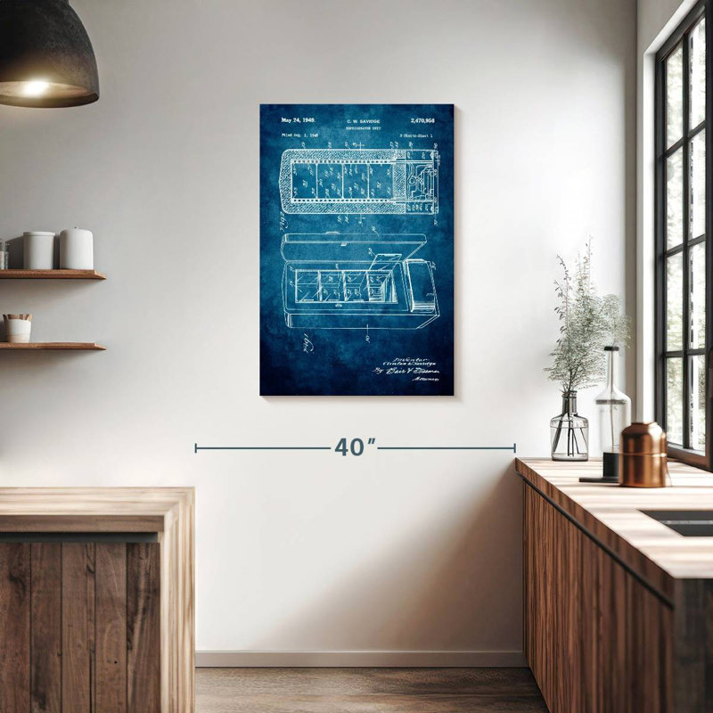 Refrigerator Unit Blue Patent, 36" H x 24" W