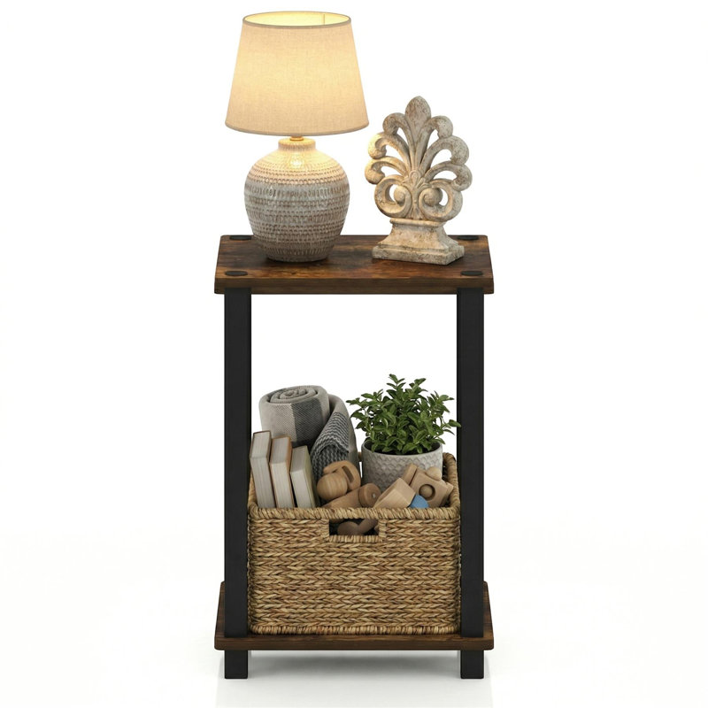 Petite table d'appoint Simplistic, Pin ambré / noir