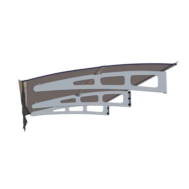 Wall-mounted window and door awnings for wooden wall rooms, 7" H x 79" W x 34" D, Gray/Brown