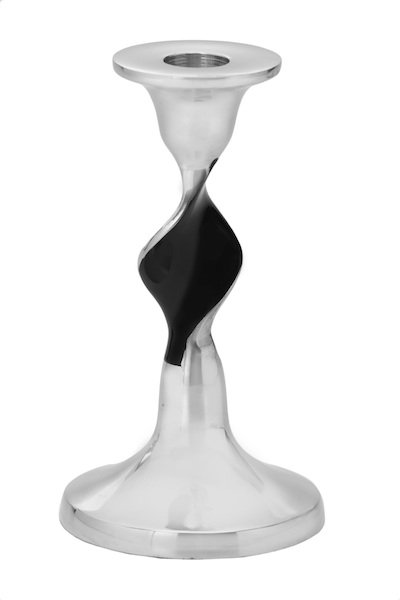 Metal Tabletop Candlestick, 6" H x 3.5" W x 3.5" D