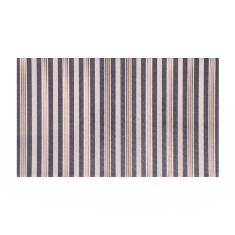 Un-Rug Ticking Stripes Non-Skid Kitchen Mat by Matterly, Rectangle 1'11" x 2'11", Red/Blue