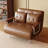 43.3" Modern Convertible Sleeper Sofa Bed In Oil-Waxed Leather For Living Room & Apartment Use