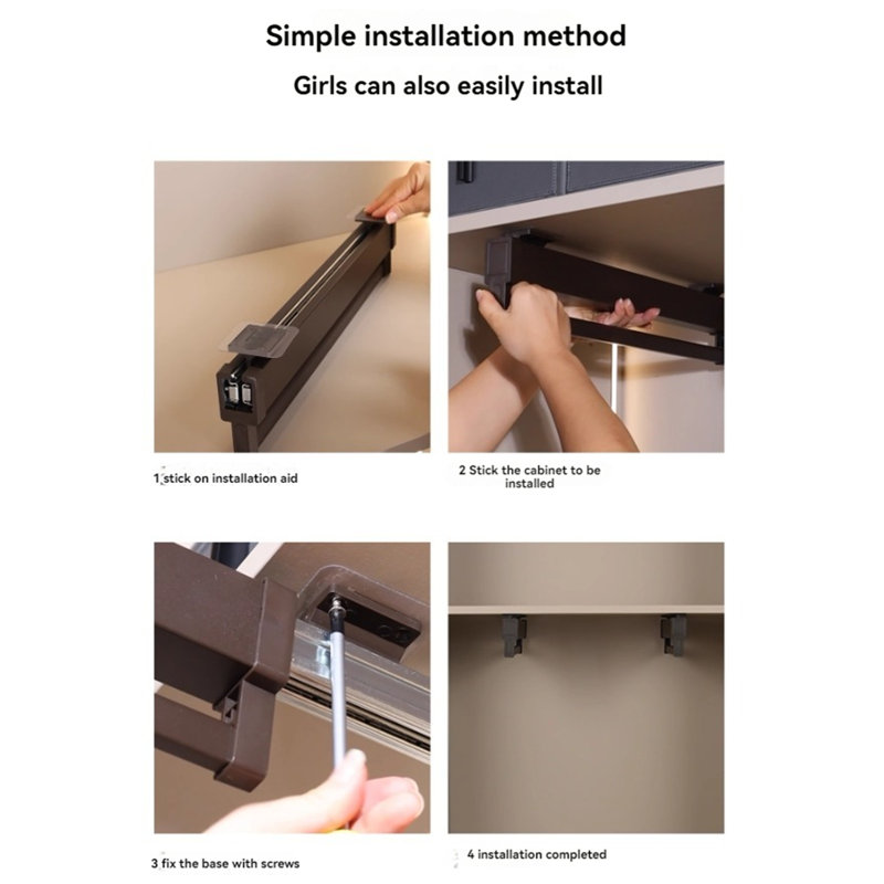 Premium Aluminum Extendable Trouser Rack With Slide Rail, 3.54" H x 1" W x 20" D