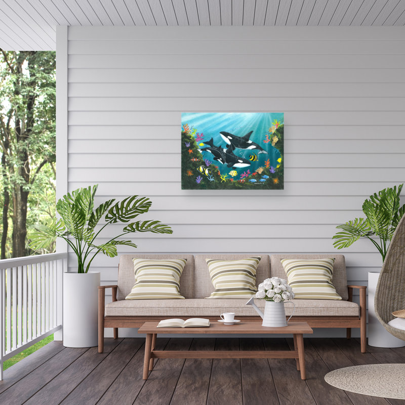 Toile d'extérieur «Dave Bartholet Orca Joy», H 14 po x l 19 po