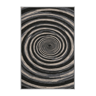 Machine Washable Space Brown Area Rug