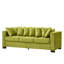 Salon en velours 5 places de style moderne avec accoudoirs carrés, structure en bois massif, housses de coussin amovibles et accoudoirs de rangement 2 + 3, décoration clous argentés, coussins à ressorts