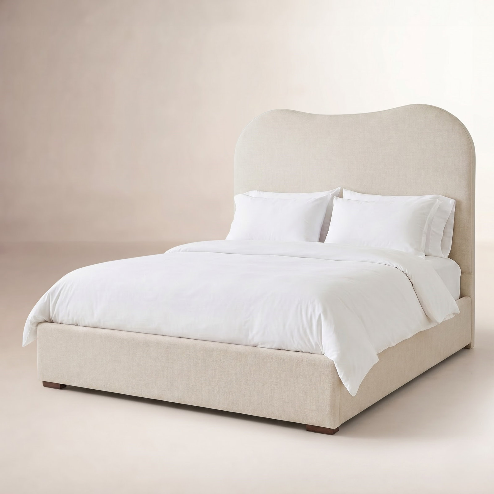 Marcie Bed, King, Green and Blue Stripe; 0252-54, Frost White