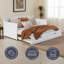 Lit de jour avec couchette escamotable et tiroirs de rangement Harmony, blanc