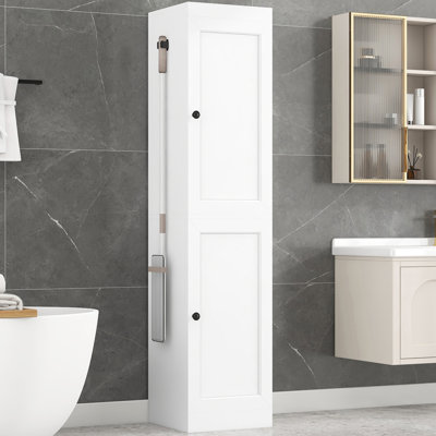 71" H Freestanding Tall Bathroom Storage Cabinet with Adjustable Shelves