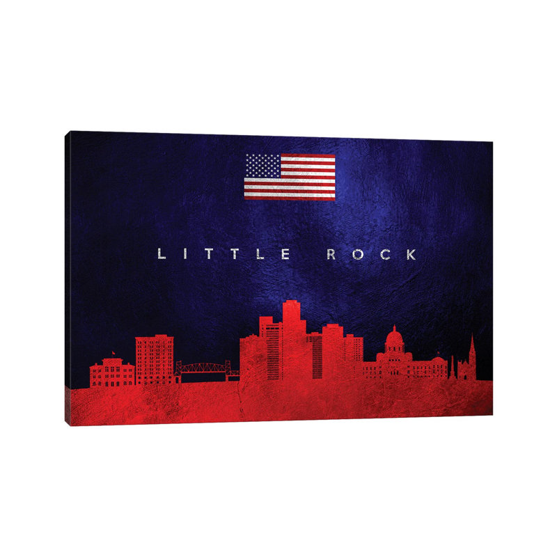 Little Rock Arkansas Skyline by Adrian Baldovino - Wrapped Canvas Print, 66.04 cm H x 45.72 cm W x 3.175 cm D