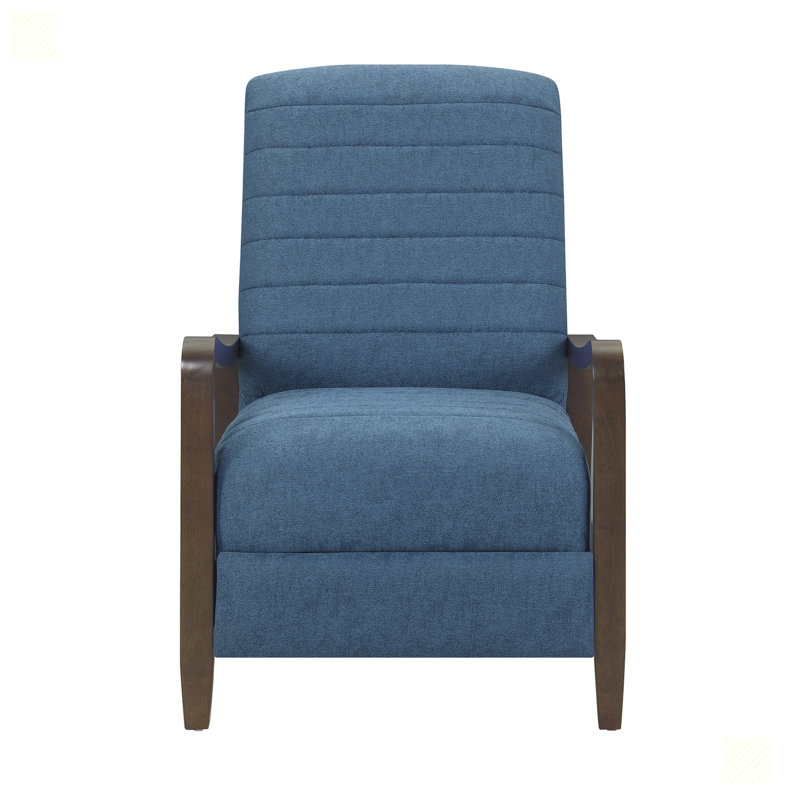 Push Back Recliner With Wooden Arms