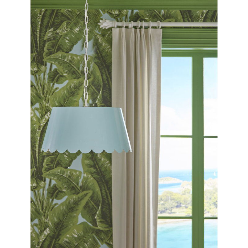Luminaire suspendu Coastal Empire, Bleu ciel, H 10 po x l 21 po x P 21 po