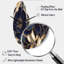 Blue Gold Peonies Celebration IV - Curved Shape Large Peonies 3D Wall Clock-104243007