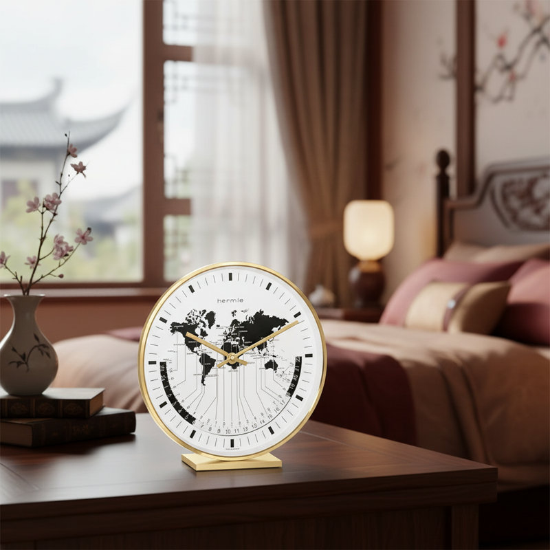  Buffalo I Quartz Brass 8" Mantel Clock